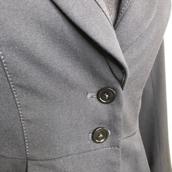 WHBM black pleated peplum hem button front blazer size 2 - Picture 4 of 16